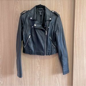 Forever 21 Cropped Black Faux Leather Jacket